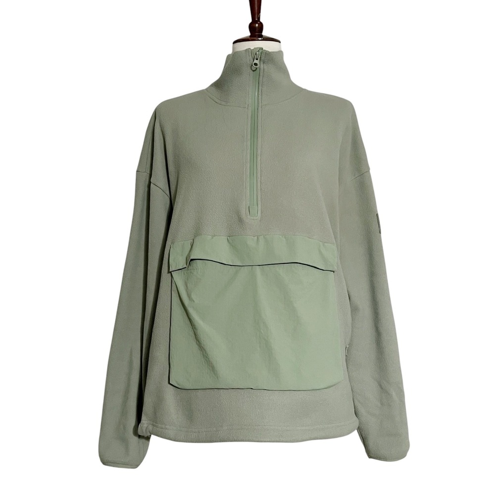 ALO YOGA 1/2 Zip Mammoth Polar Pullover Eucalyptus Size Medium